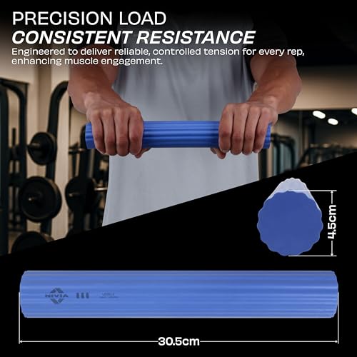 Image of NIVIA Power-Bar For Men and Women, Latex-Free Resistance Grip Trainer, Arm and Functional Strength Training (Level - 3, Dark Blue)