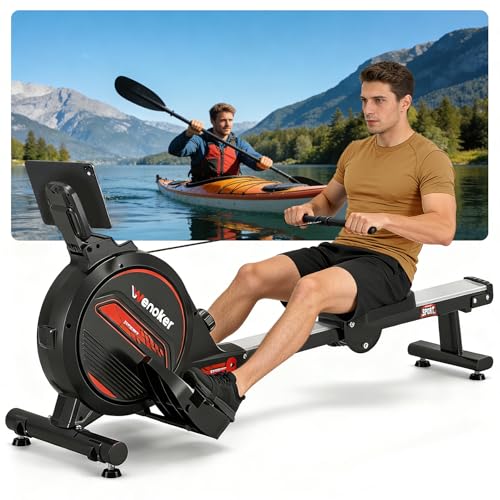 Rowing Machine for Home Gym Wenoker Magnetic Rower with 16 Levels of Quiet Resistance 350LB Capacity and App Compatible