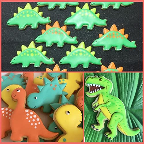 Kaishane Dinosaur Cookie Cutters Set, 5 Pcs Dinosaur Biscut Cutters Set Stainless Steel With Soft Pvc Edge For Baking Fondant Cake Molds #TOP4