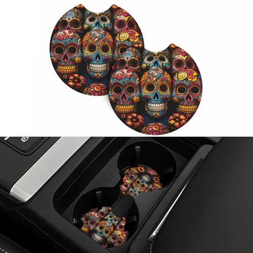 Posavasos universales para auto 2 piezas negro miniatura 5