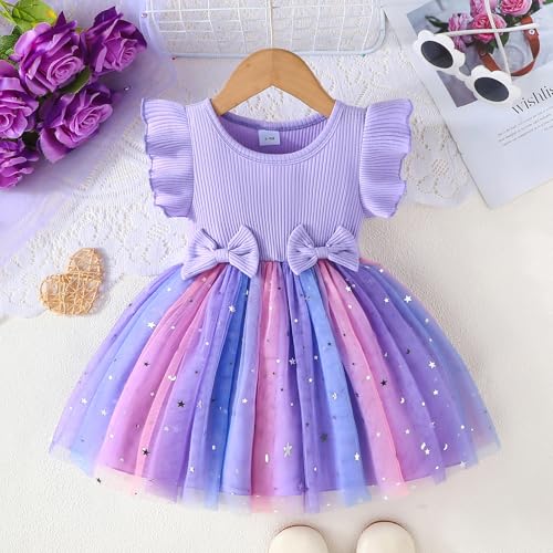 ChuYuKu Toddler Baby Girl Tulle Dress Princess Birthday Sleeveless Dresses Summer Outfits Photo Shoot Cake Smash 6M - 3T2