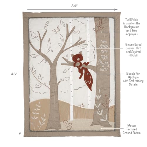 Image of Lambs & Ivy Treetop Fox Woodland Tree Nursery 3-Piece Baby Crib Bedding Set
