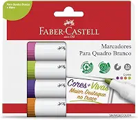 Pincel para quadro branco com 4 unidades Sm/mqbcolor - Faber-castell