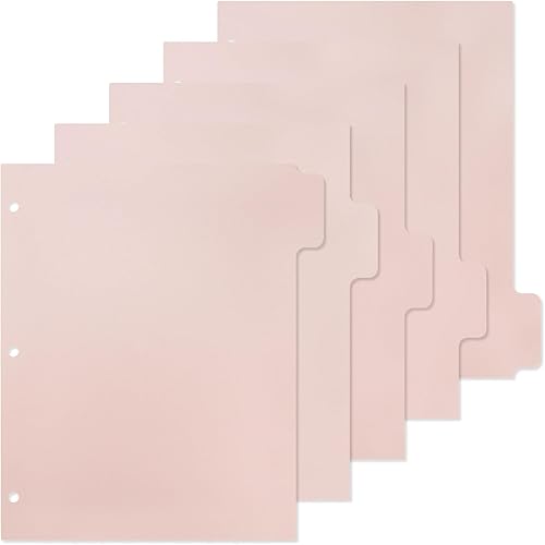 Separadores de carpetas rosas para carpetas de 3 anillas, separadores de páginas insertables para carpetas, planificadores, cuadernos