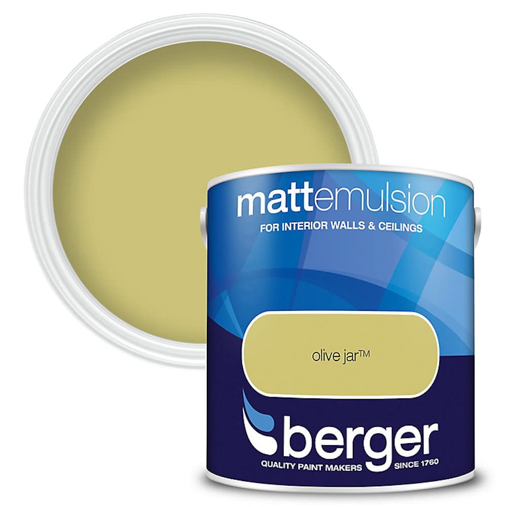 Berger Walls & Ceilings Olive Jar Matt Emulsion Paint 2.5L