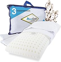 MaxxGoods - Orthopaedic Memory Gel Foam Travel Pillow - With Holes - For Restful Nights and Travel! - Includes a Cotton Cover, Cooling Cover and Silver Cover