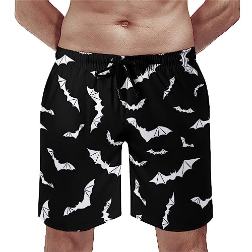 Bats Halloween Goth Mens Swim Trunks Quick Dry Summer Beach Board Shorts with Mesh Lining2