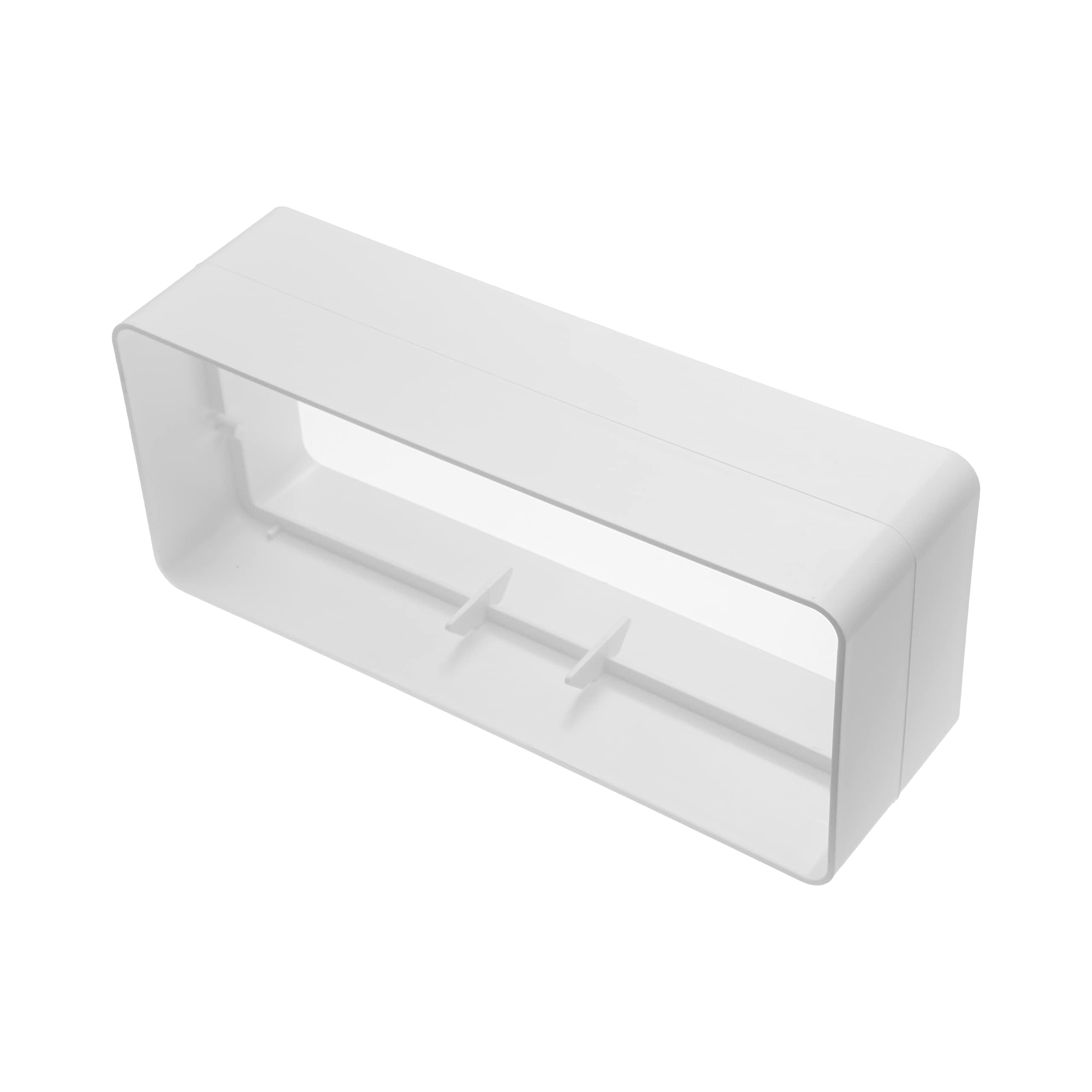 Vent Systems 220 x 90 mm White Rectangular Inline Duct Coupler, Flat Channel Connector Joint