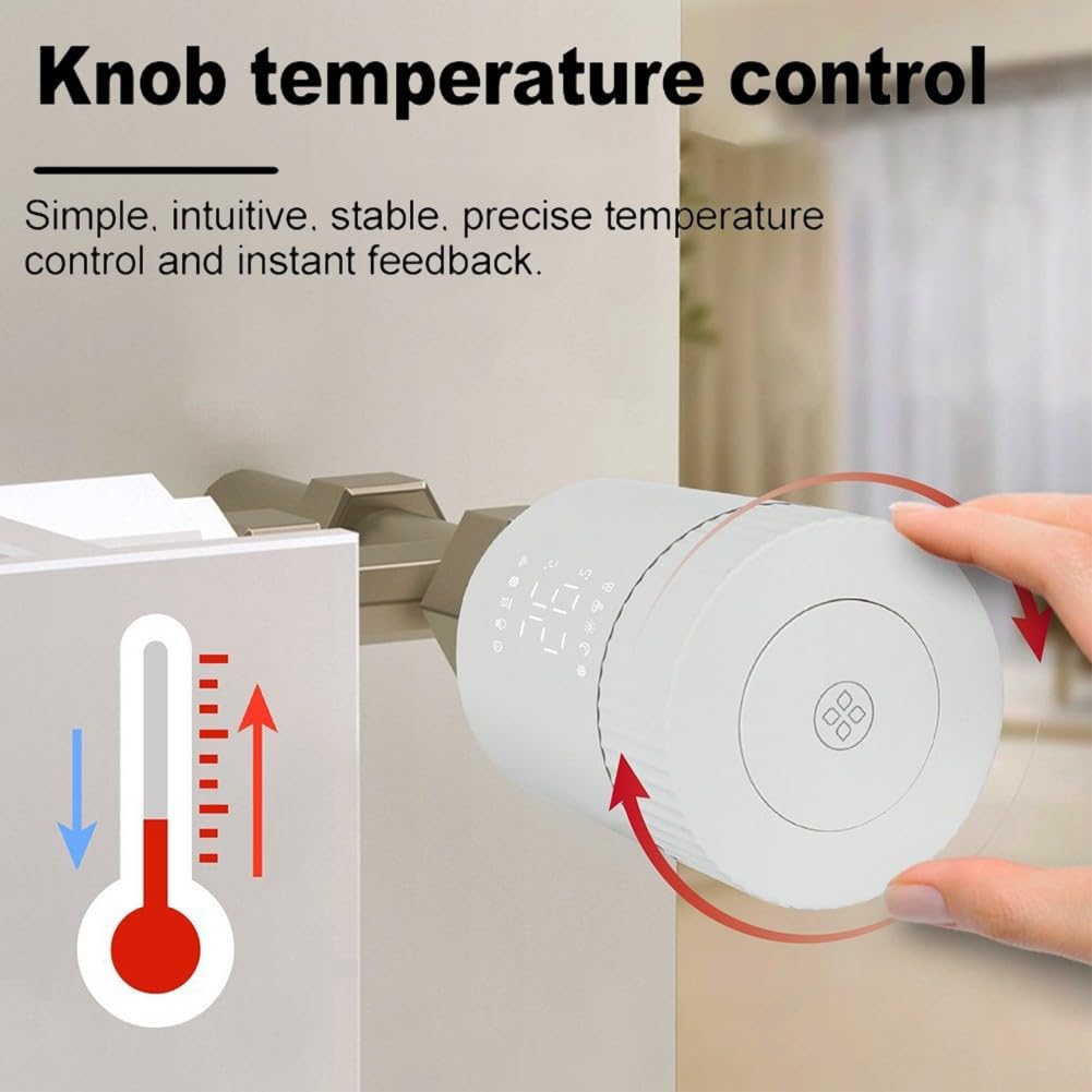 Thermostat WiFi intelligent TRV pour radiateur thermostatique Tuya Mode programmable Vanne de radiateur thermostatique pour Alexa pour Tuya/pour l'application Smart Life