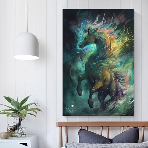 Toile abstraite Pégase POLIUAWS de 60x90cm pour illuminer votre décoration murale de salon
