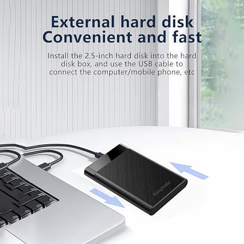 KingData SSD HDD Hard Drive Enclosure 2.5" inch SATA III USB 3.1 6Gbps Caddy Case External Reader Laptop Fast Data Trasfer UASP Cable Included Tool-Free LED Indicator Black - Image 3
