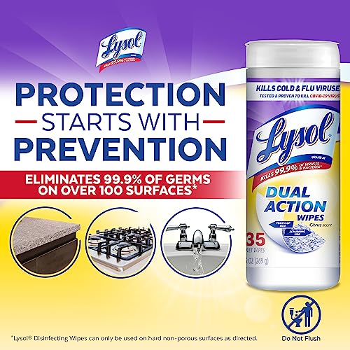Lysol Dual Action, Disinfecting Wipes, Citrus, Blue 35Ct - image 4