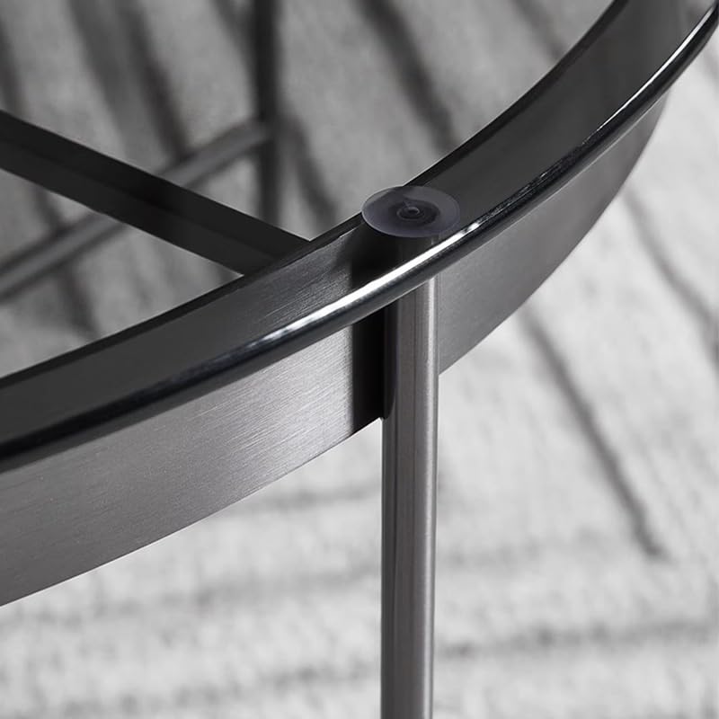 Sofa Nordic Creative Small Apartment Living Room Small Round Table Stainless Steel Glass Coffee Table Combination Sofas for Living Room(45cm Side Table)