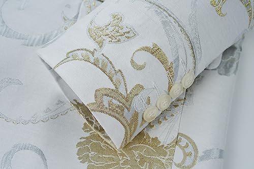 UNINUKOO Mens Floral Blazer Jacket Slim Fit Luxury Party Dinner Tuxedo Suit Jacket for Men US Size 38 White 5