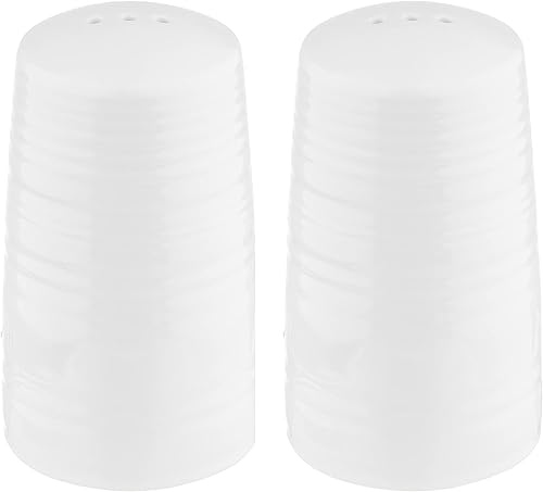 Tablecraft Pulito Collection - Salero y pimentero 125 onzas melamina blanco acabado texturizado