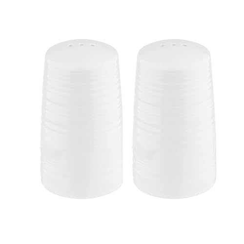TableCraft 10413 Pulito Collection - Juego de salero y pimentero, 1.25 onzas, 2 pulgadas de diámetro x 3.375 pulgadas de alto, melamina blanca con
