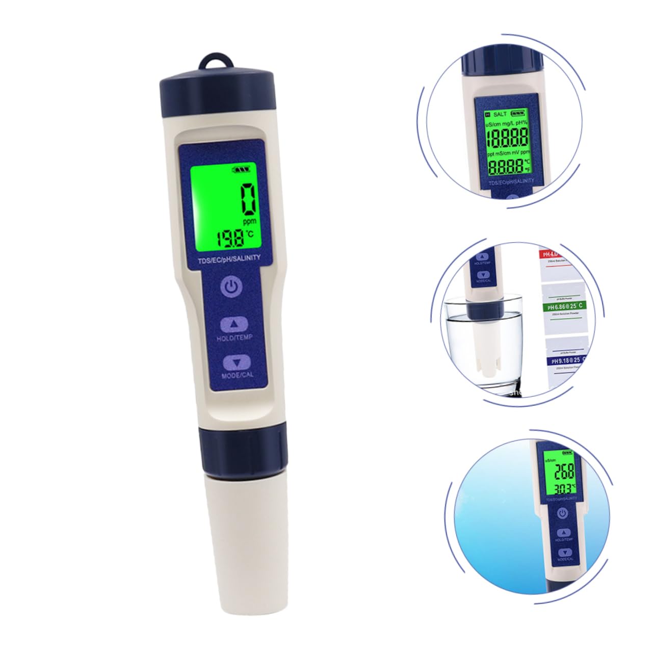 Hohopeti Probador Digital De Salinidad para Acuarios Medidor De Calidad De Agua Salada y Fácil De Usar para Piscinas y Tanques De Peces