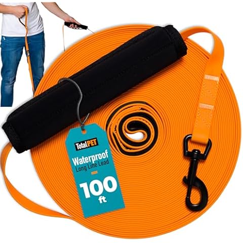 100ft Waterproof Long Leash for Dogs – Long Line Dog Training Lead - Weatherproof - Ideal for Recall and Teaching Distance Commands Dogs Cover