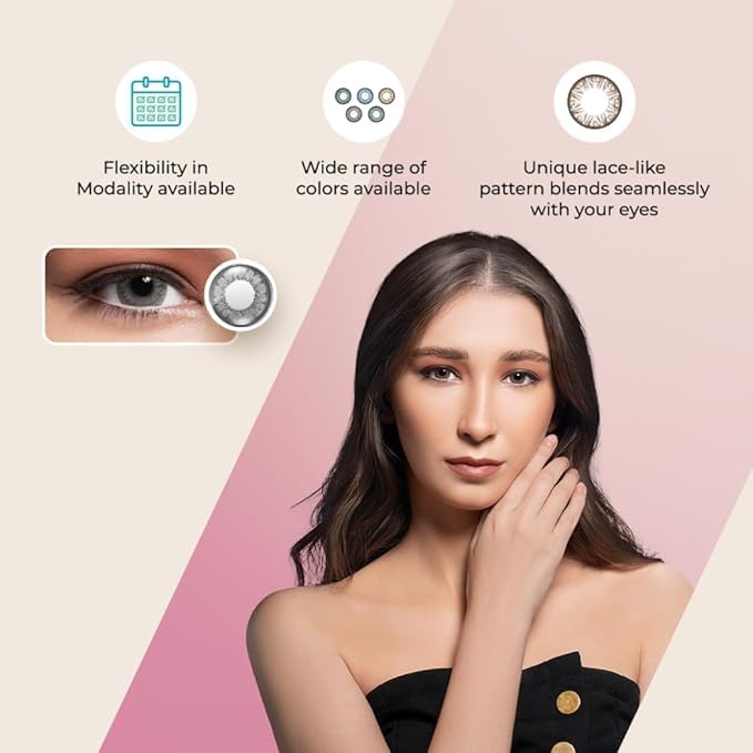 Image of Bausch & Lomb Lacelle Premium Color Contact Lens - (Brown) | with Power | Monthly Disposable| Hydrogel Material | (-2.5, Pack of 1)