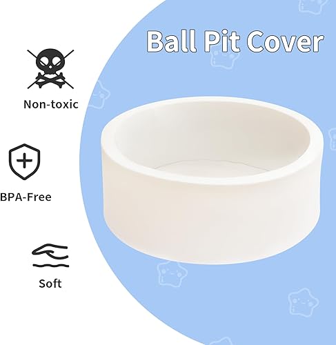 Miniatura 3 de HARBOLLE Cubierta suave para pozo de pelotas para interior y exterior, solo regalo ideal para niños pequeños, color blanco