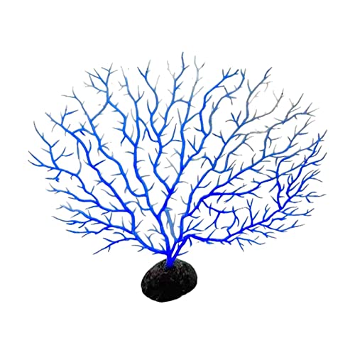 Lily Brown Artificial Coral Branch - Faux Coral Aquariums Ornament for Fish Tanks - Landscape Sea Fan Decorations