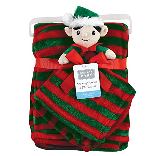 Image of Hudson Baby Unisex Baby Plush Blanket with Security Blanket, Elf, One Size