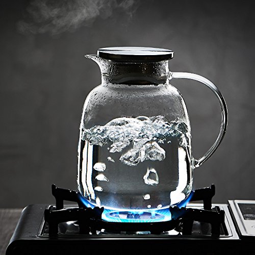 Warm Crystal, Large Glass Cold Teakettle, Pitcher And Carafe For Tea, Coffee, Lemonade And Ice Teapot (64 Oz) #TOP7