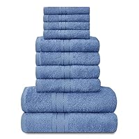 Set 10 Asciugamani AZZORO Gaveno Cavalia - Cotone, 4 Facce, 4 Mani E 2 Da Bagno, Bianco - Foto 5