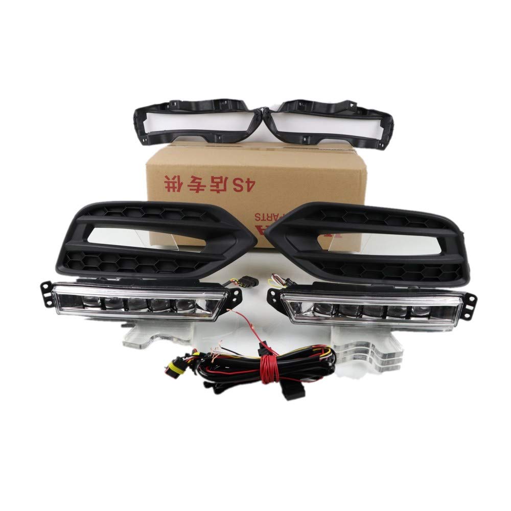 July King 5LEDs Daytime Running Light for Honda Vezel HRV HR-V 2018+, 6000K LED Front Bumper DRL with Streamer Yellow Turn Signals Light