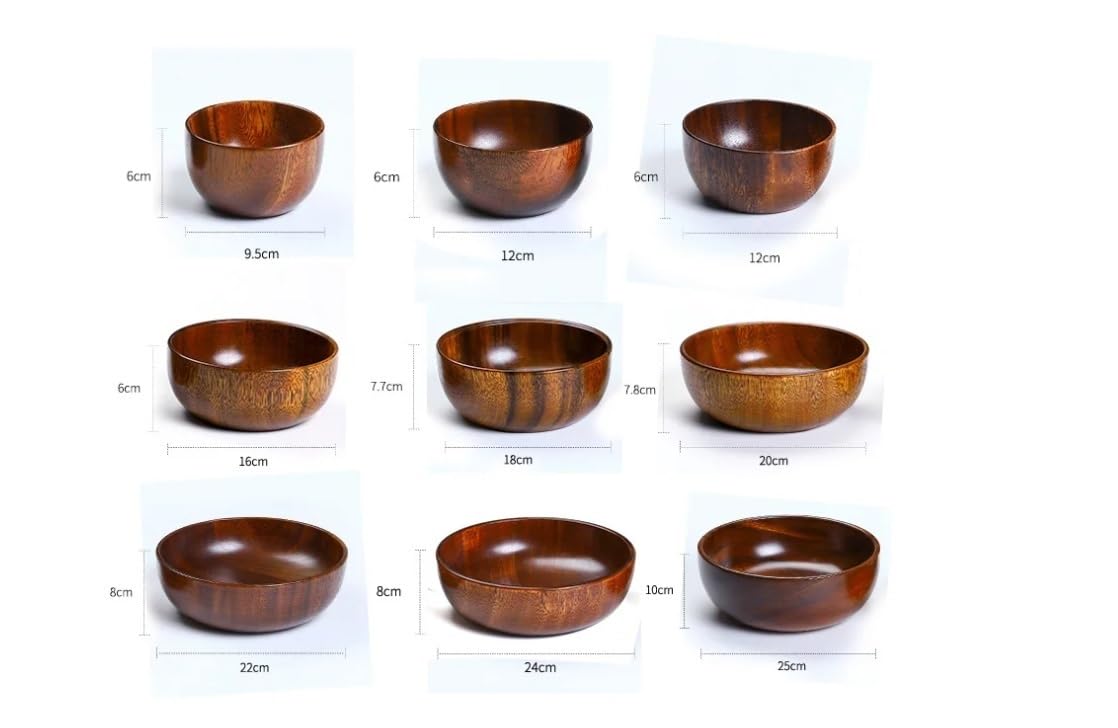 Fruitero de madera, Ensalada de madera y frutero Cuencos for servir Centro mesa estilo granja(16cm7cm)