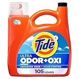 Tide Ultra Odor Defense Plus Oxi Liquid Laundry Detergent, 148 fl oz, 105 Loads, Advanced Odor and Stain Fighting Laundry Detergent Liquid