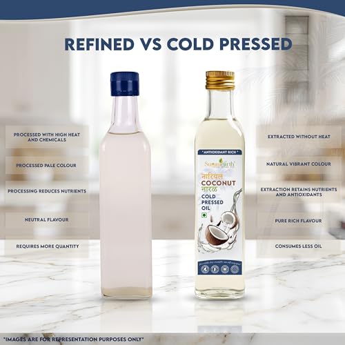 Image of Sugan Earth Cold Pressed Virgin Coconut Oil 250ml | 100% Pure & Natural | Unrefined Kachi Ghani Edible Oil for Cooking, Skin & Hair Nourishment, Baby Care, Oil Pulling| No Chemicals, No Preservatives | Organic Oil