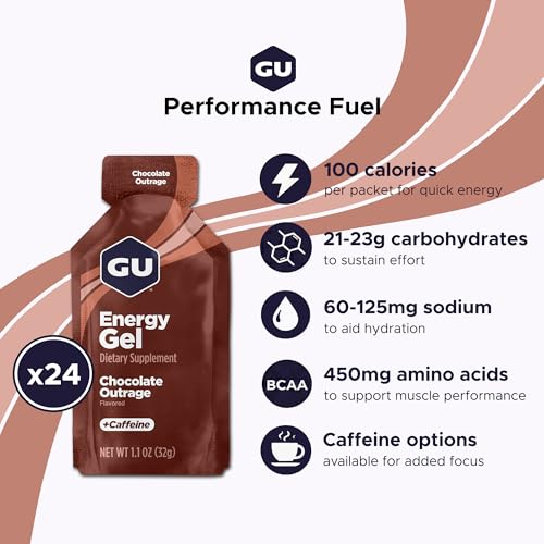 GU Energy Original Sports Nutrition Energy Gel, Chocolate Outrage, 24 Count Box — view 2