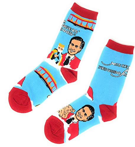Image of ooohyeah Men's Funny Mr Rogers Socks, Novelty Cool Crazy Crew Socks Fun Gifts