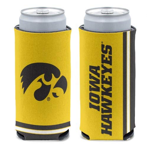 Glacière à canettes mince pour éviter les boissons tièdes aux couleurs des Iowa Hawkeyes