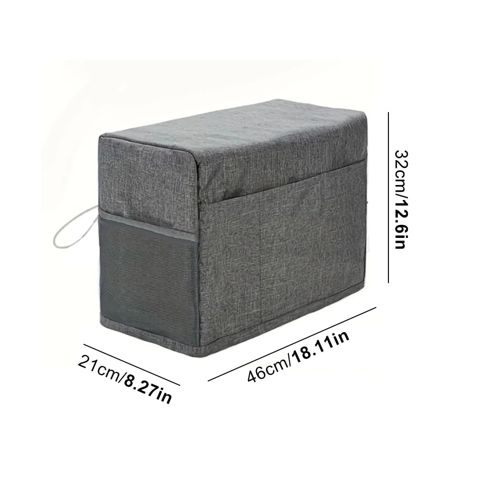 GSDGV Sewing Machine Cover with Storage Pockets, Foldable Dust Cover, Waterproof, PVC, Grey, 46*21*32cm - Image 2