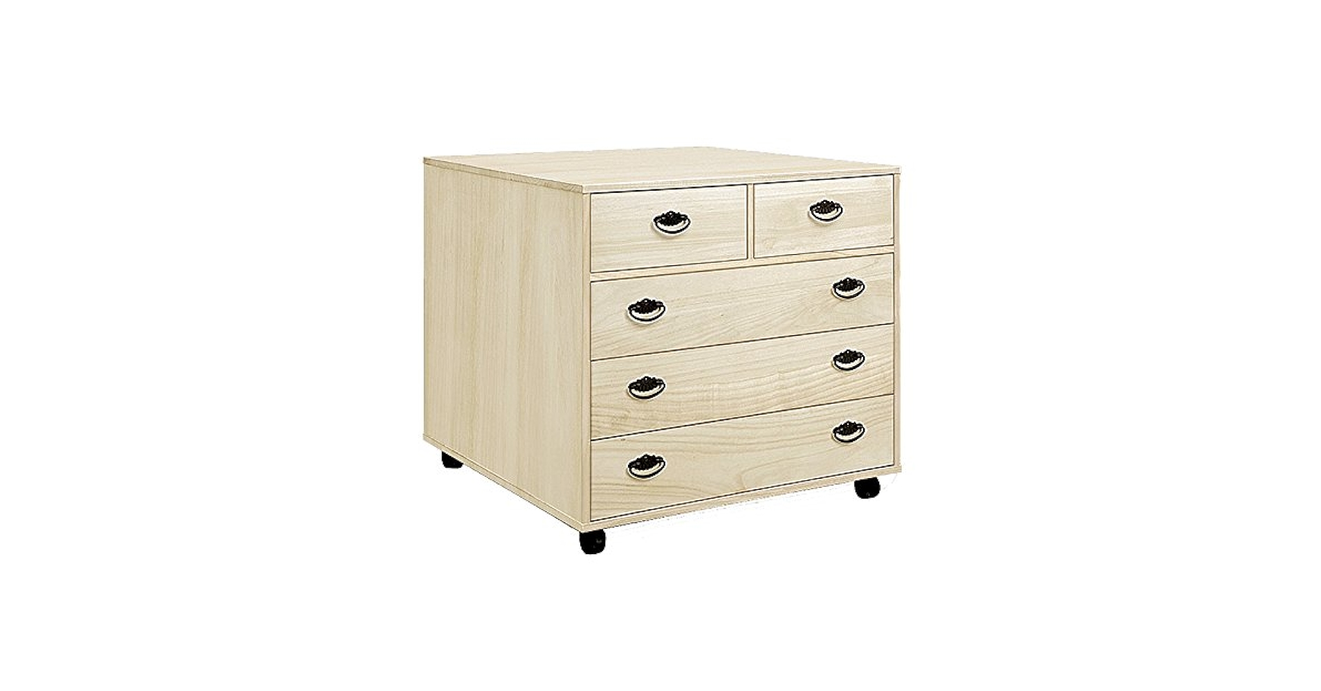 押入れ収納　桐4段箪笥　花模様の取っ手付き 楽天市場】押し入れ収納 桐たんす 桐タンス 4段 幅75cm 完成品