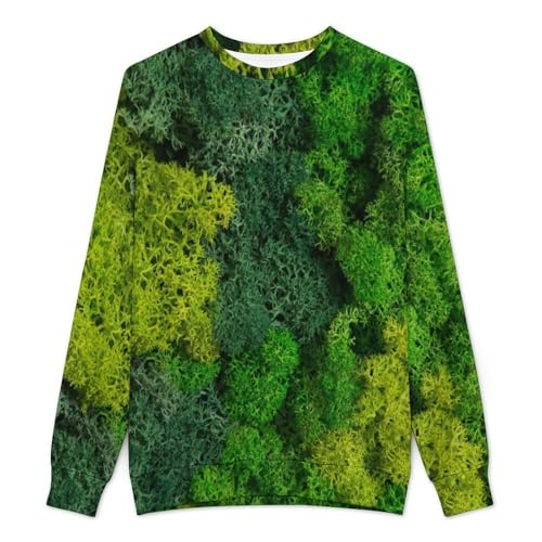Crew Neck Sweater for Men Green Rock Moss Vegetative Mens Sweater Lightweight Pullover3