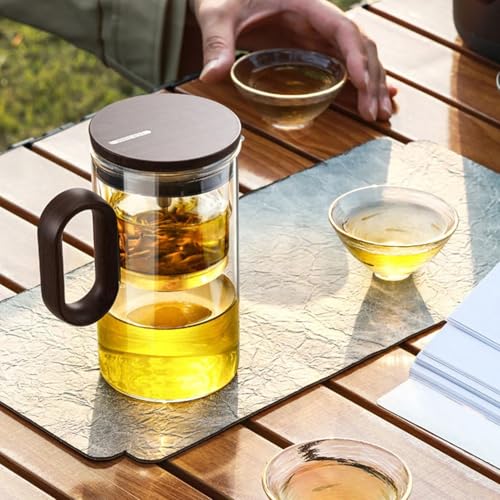 Olla de té de cristal con imán y elegante mango de madera de alta resistencia 5