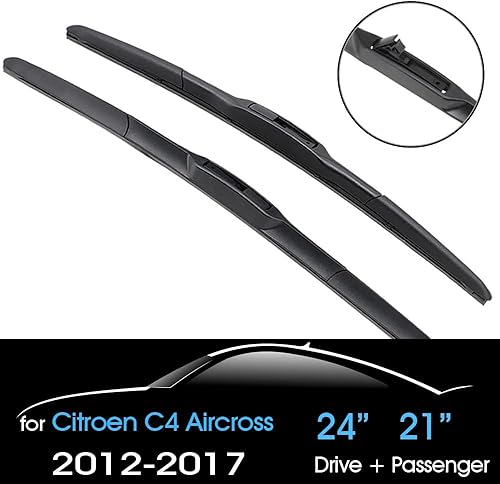Miniatura 2 de Limpiaparabrisas híbrido delantero compatible con Citroen C4 Aircross 2012-2017 parabrisas parabrisas ventana lluvia cepillos 24 + 21 pulgadas