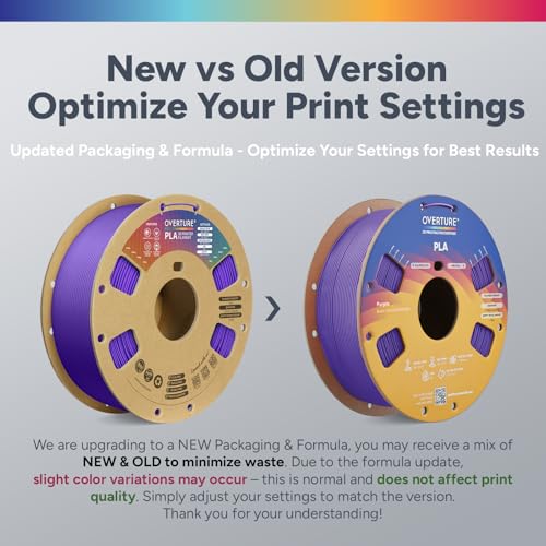 Image of OVERTURE PLA Filament 1.75mm, Neatly Wound 3D Printer Filament 1kg Spool (2.2lbs), Dimensional Accuracy + /- 0.02 mm, Fit Most FDM 3D Printers (Purple)