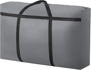 CIVJET 1 Pack Moving Bags Heavy Duty Extra Large with Strong Zippers, Storage Totes Bag with Handles for College Students, Moving Supplies & Boxes for Clothes, Storage Containers for Camping (Grey)