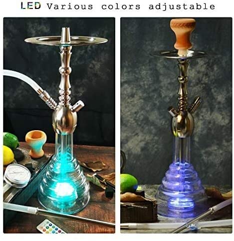 LSZ Shisha-Set Tragbare Shisha mit Accessoires, Single Schlauchhukahn 21in Huka mit LED, Acrylvase Shisha-Set (Color : A… – Bild 5