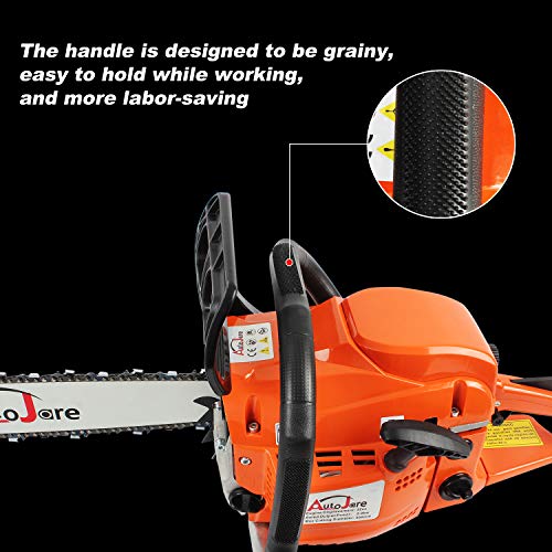 AUTOJARE New Gas Chainsaw,20'' Bar 52cc Gas Powered Chainsaw 2 Stroke Handed Petrol Gasoline Chain Saw for Cutting Wood