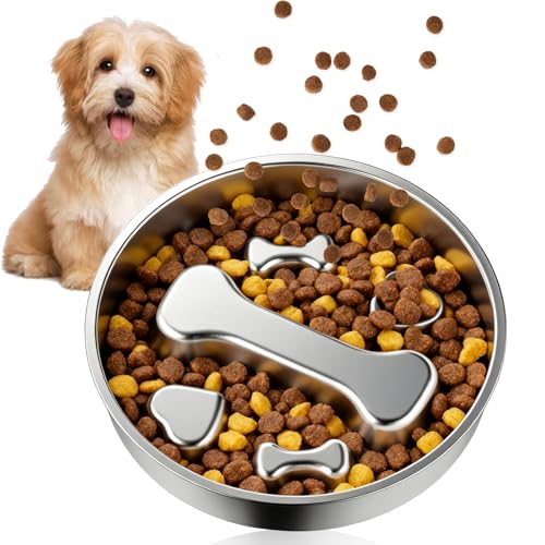 Antischlingnapf Hunde, 22cm Anti Schling Napf Hund 304 Edelstahl Hundenapf Slow Feeder Schlingnapf Hunde Hundenapf Anti Schling Antischlingnapf Katze für Katzen