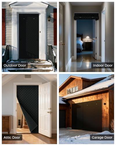 Image of Augblinds Thermal Insulated Door Curtain, One-Piece, Fits 32 x 80 in, Black