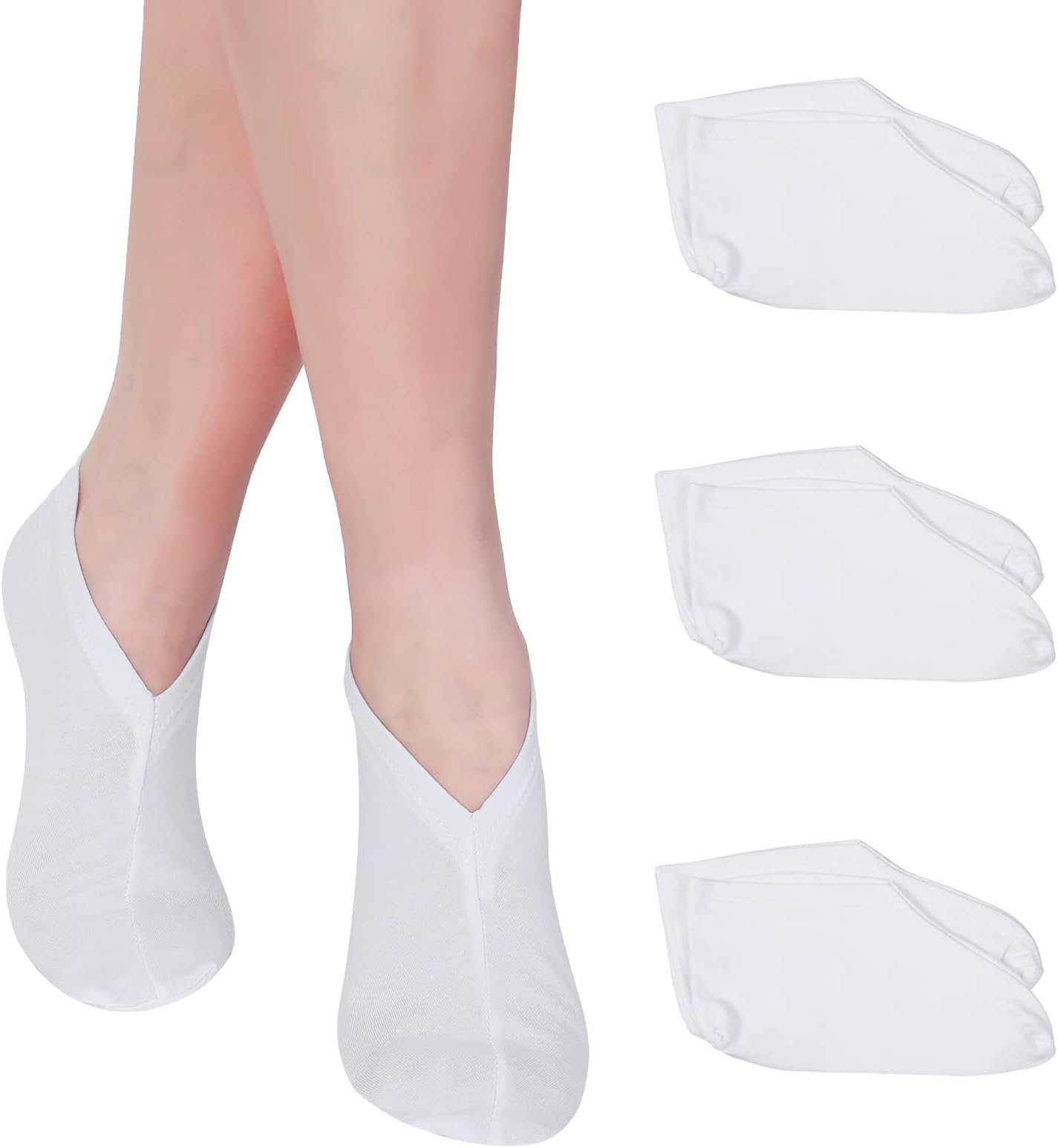 Dacitiery 3 Pairs Moisturizing Socks Overnight, Thin Foot Spa Socks Cotton Moisture Enhancing Socks Cosmetic Moisturizing Socks for Dry Cracked Feet