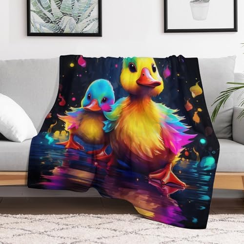 Couvre-lit canards impression 3D en flannel de qualité supérieure