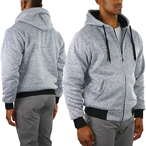 Image of ToBeInStyle Men's Polar Fleece Long Sleeve Zip Up Kangaroo Pocket Cold Weather Hoodie Jacket