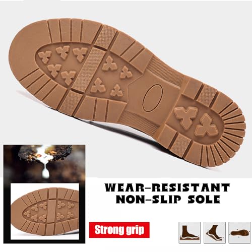 Men's Leather Lace Up Platform Oxfords Comfortable Round Toe Non-Slip Lug Sole Chunky Heel Casual Derbys Dress Shoes for Formal Business Office Leather Shoes4